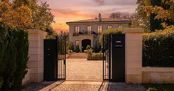 Private gated estate entrance